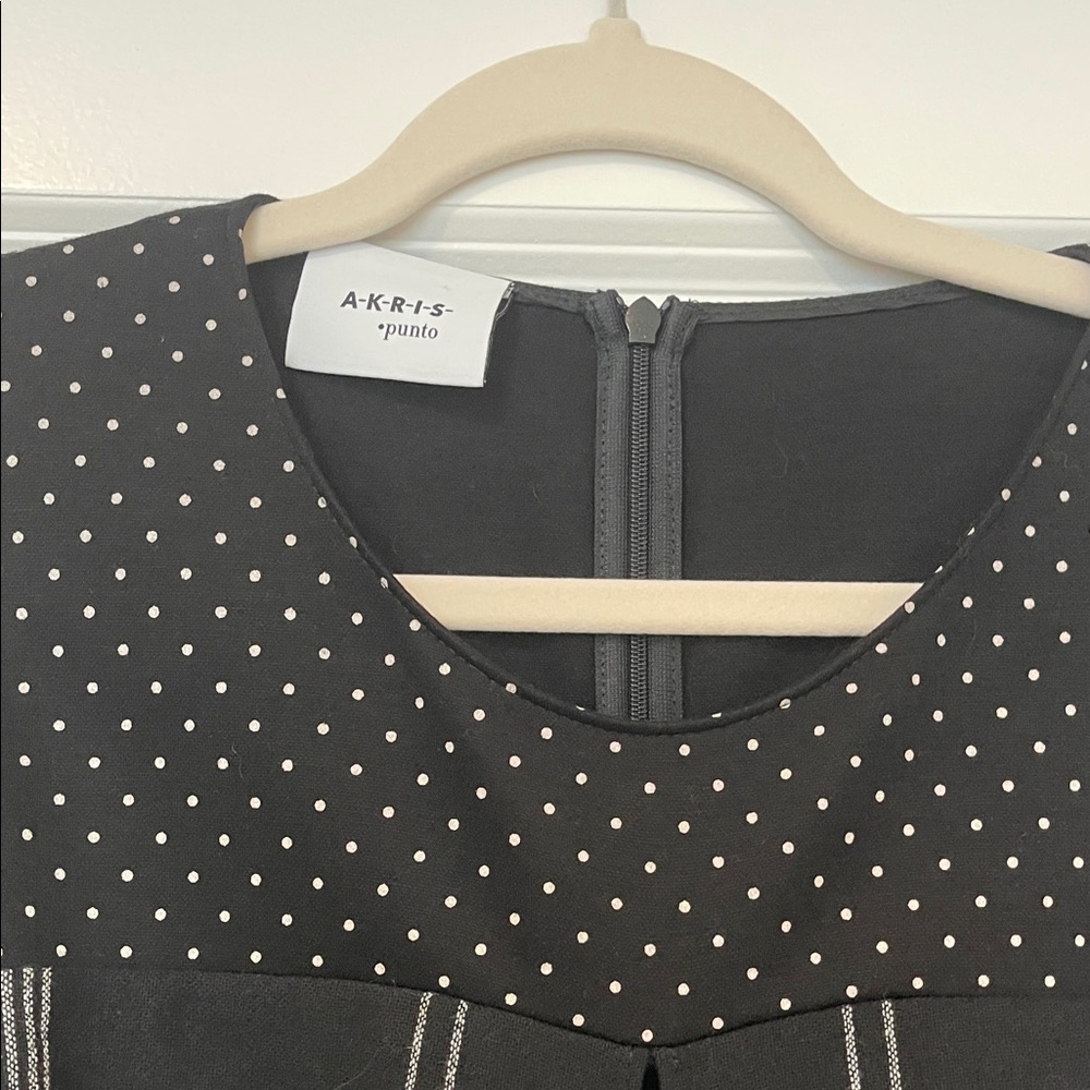 EUC! Akris Punto Contrast Print Black and White Maxi Dress, Size 14 - Picture 4 of 9